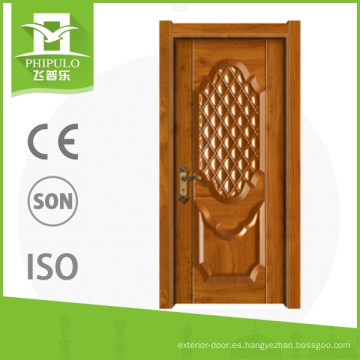 Puerta de madera compuesta exterior de melamina del diseño de la puerta del apartamento con calidad agradable de China